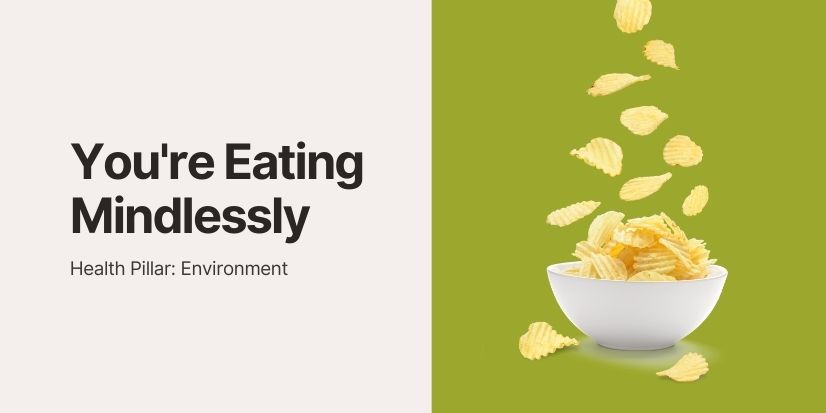 Banner reads - You're eating mindlessly and cannot lose weight