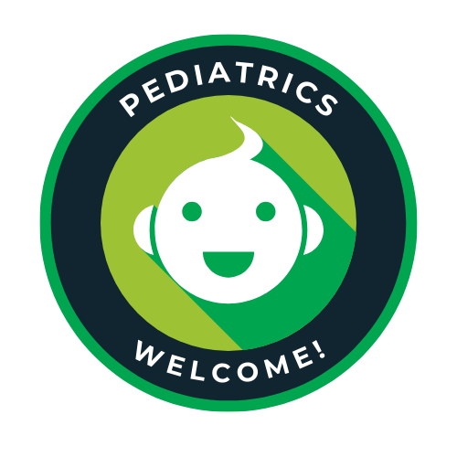 Badge that reads Pediatrics Welcome